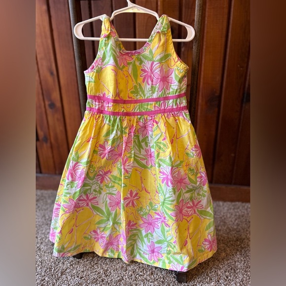 👒Lilly Pulitzer Girls Size 6 Garden Vista Jungle Elephant Floral Dress👒 - Picture 1 of 6